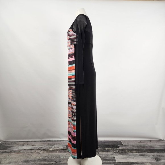 JOSEPH Ribkoff Pink & Black Stripped Maxi Dress Size M - Picture 5 of 16